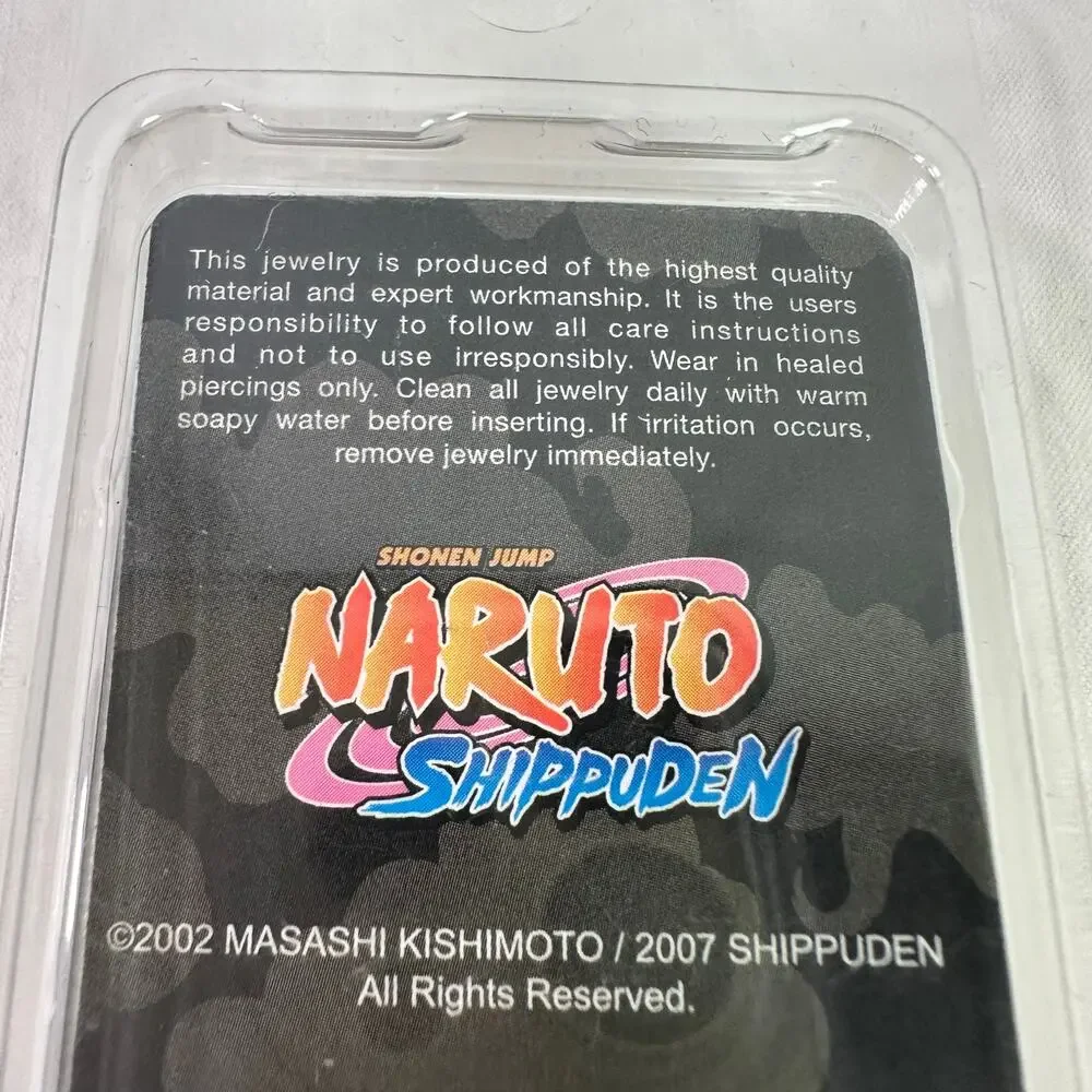 Naruto Shippuden Shonen Jump NEW 8g 316L Surgical Steel Spike Plugs Gauge